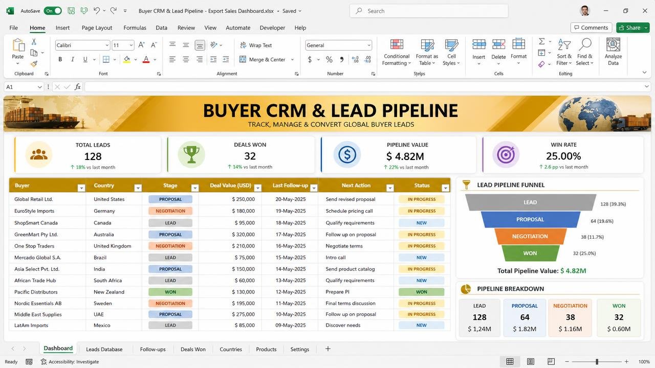 Buyer CRM & Lead Pipeline dashboard preview