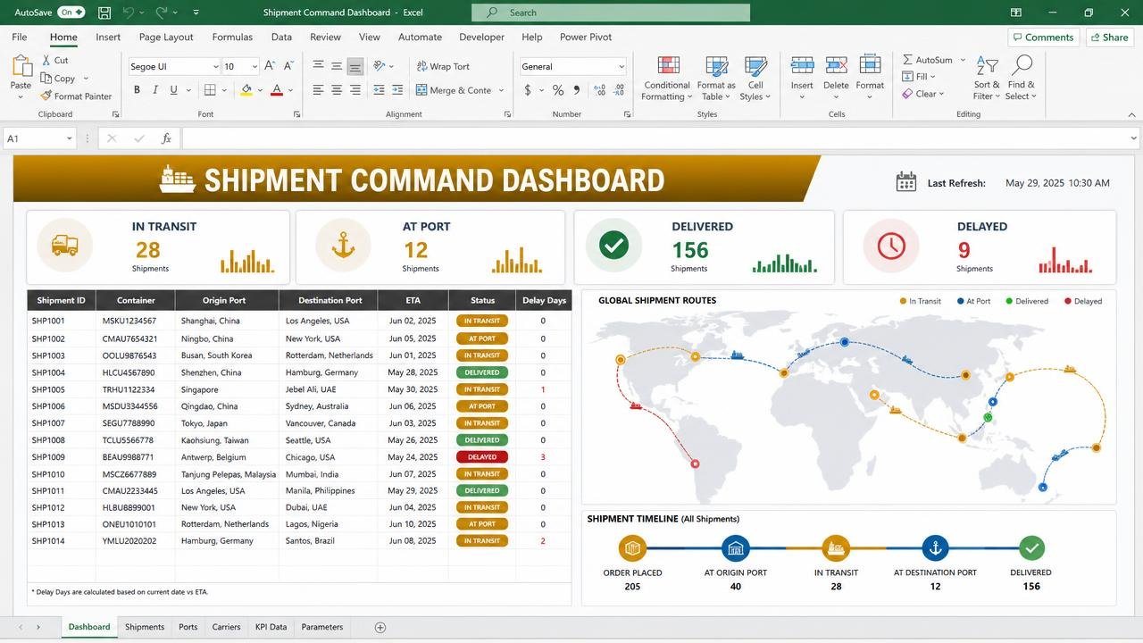 Shipment Command Dashboard dashboard preview